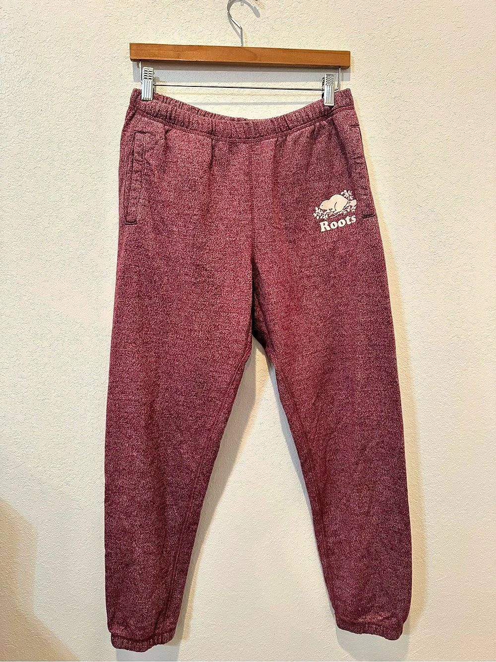 Roots Women's Jogger Sweatpants Burgundy Small